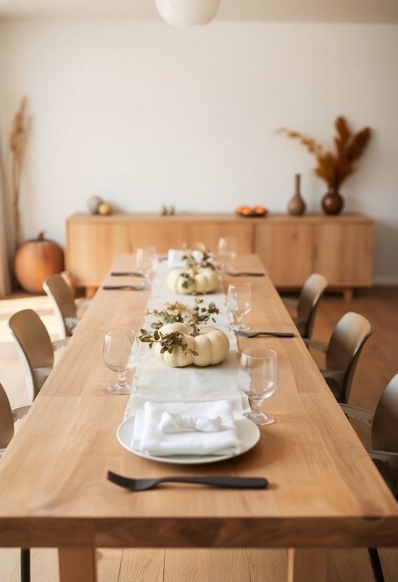 minimalistic dining table arrangements