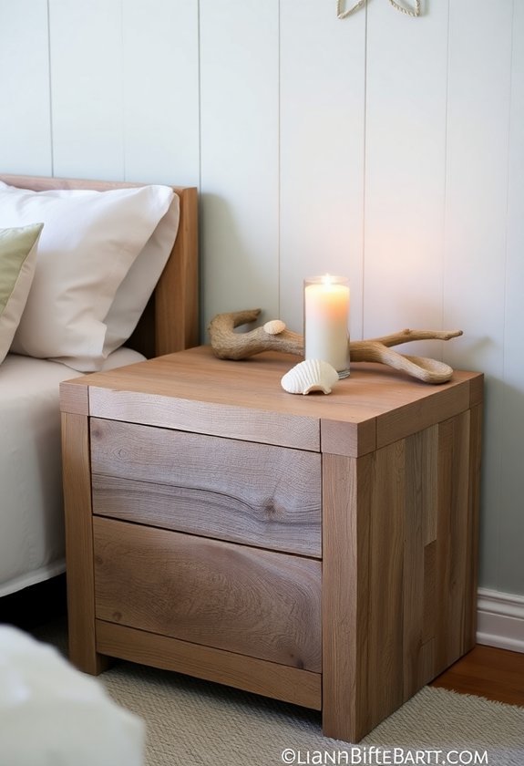 handmade rustic wooden nightstands