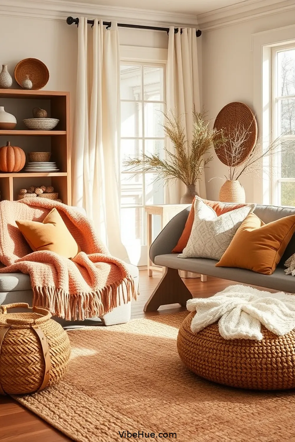 15 Cozy Ideas for a Fall Living Room in Modern Farmhouse Style 3 Add Layered Textures for 15 Cozy Ideas for a Fall Living Room in Modern Farmhouse Style