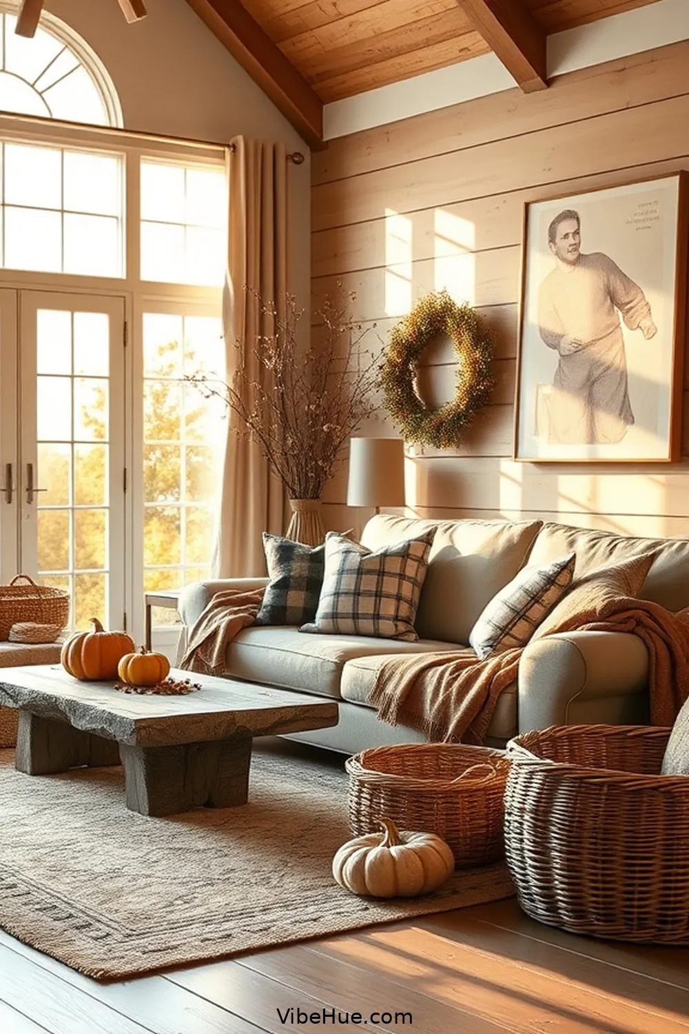 15 Cozy Ideas for a Fall Living Room in Modern Farmhouse Style 7 Display Autumn-Inspired Decor for 15 Cozy Ideas for a Fall Living Room in Modern Farmhouse Style