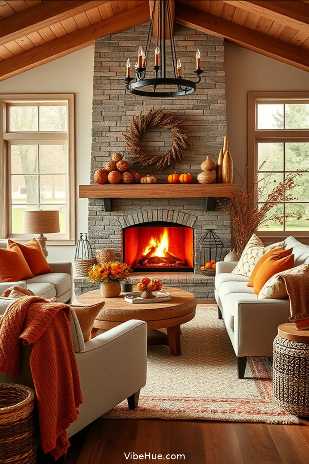 15 Cozy Ideas for a Fall Living Room in Modern Farmhouse Style 2 Embrace Warm Color Palettes for 15 Cozy Ideas for a Fall Living Room in Modern Farmhouse Style