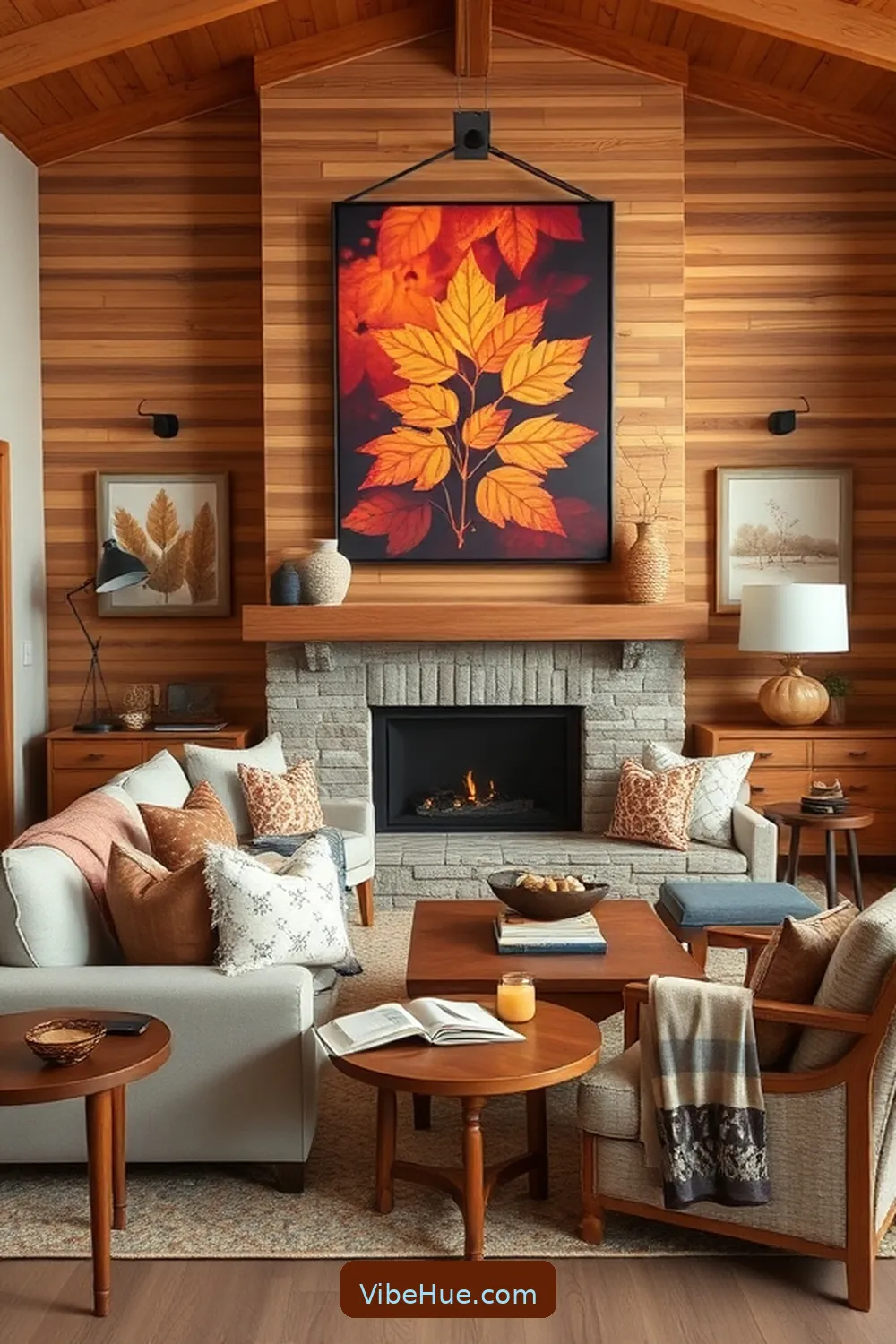 15 Cozy Ideas for a Fall Living Room in Modern Farmhouse Style 13 Hang Fall-Themed Wall Art for 15 Cozy Ideas for a Fall Living Room in Modern Farmhouse Style