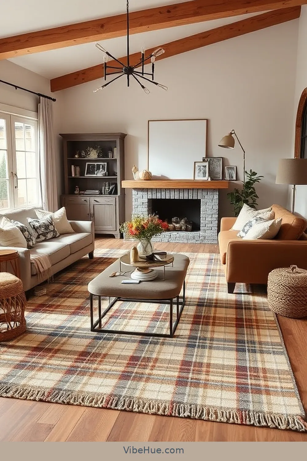 15 Cozy Ideas for a Fall Living Room in Modern Farmhouse Style 15 Use Farmhouse-Inspired Rugs for 15 Cozy Ideas for a Fall Living Room in Modern Farmhouse Style