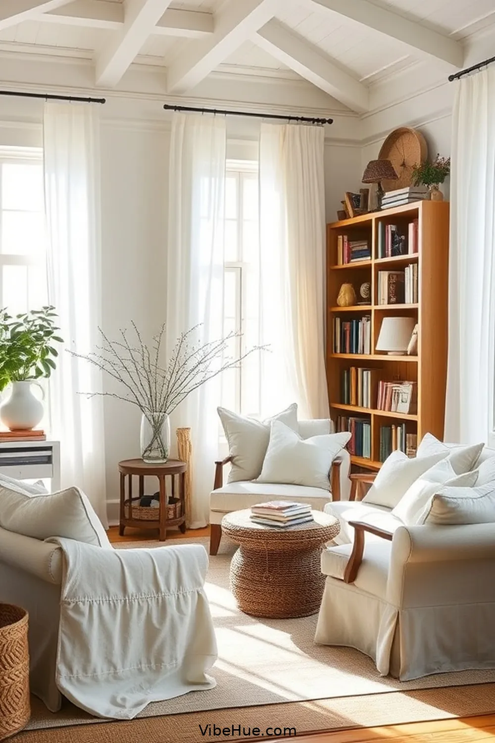15 Design Ideas for a Year-Round Coastal Style Library 11 Choose Soft, Layered Fabrics for 15 Design Ideas for a Year-Round Coastal Style Library