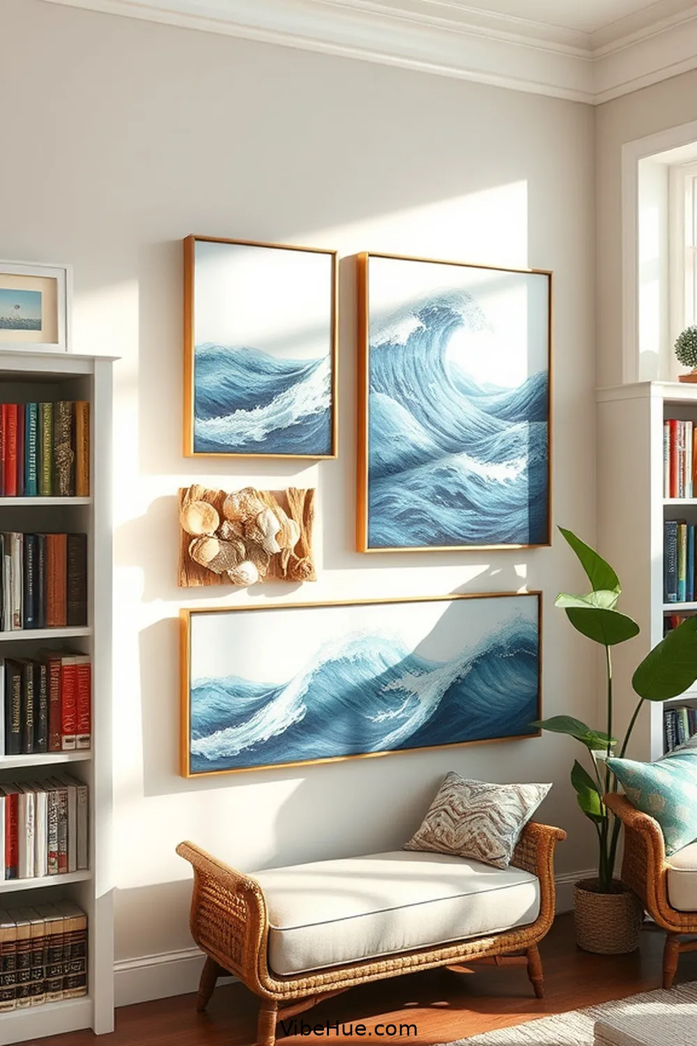 15 Design Ideas for a Year-Round Coastal Style Library 10 Create Ocean-Inspired Wall Art for 15 Design Ideas for a Year-Round Coastal Style Library