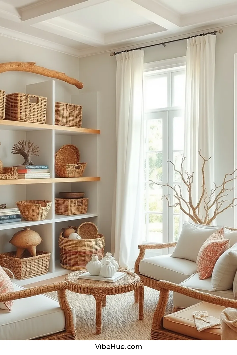 15 Design Ideas for a Year-Round Coastal Style Library 3 Incorporate Natural Textures for 15 Design Ideas for a Year-Round Coastal Style Library