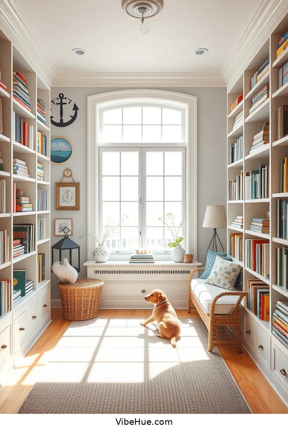 15 Design Ideas for a Year-Round Coastal Style Library 8 Install Open Shelving for 15 Design Ideas for a Year-Round Coastal Style Library