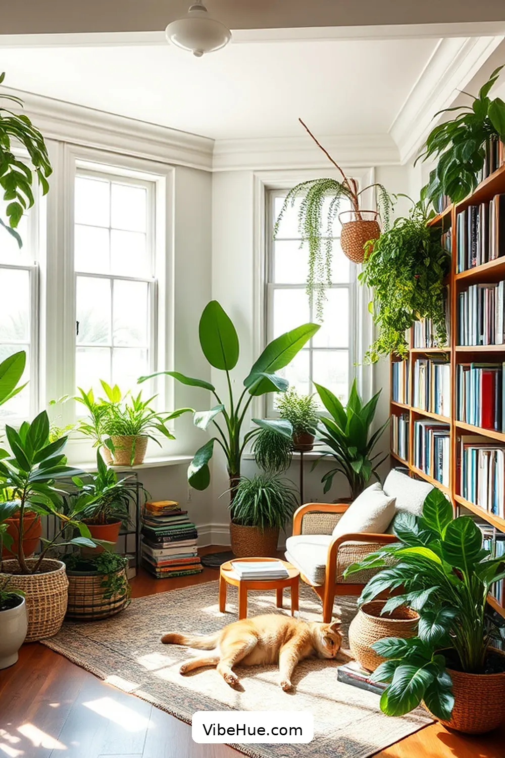15 Design Ideas for a Year-Round Coastal Style Library 9 Introduce Indoor Plants for 15 Design Ideas for a Year-Round Coastal Style Library