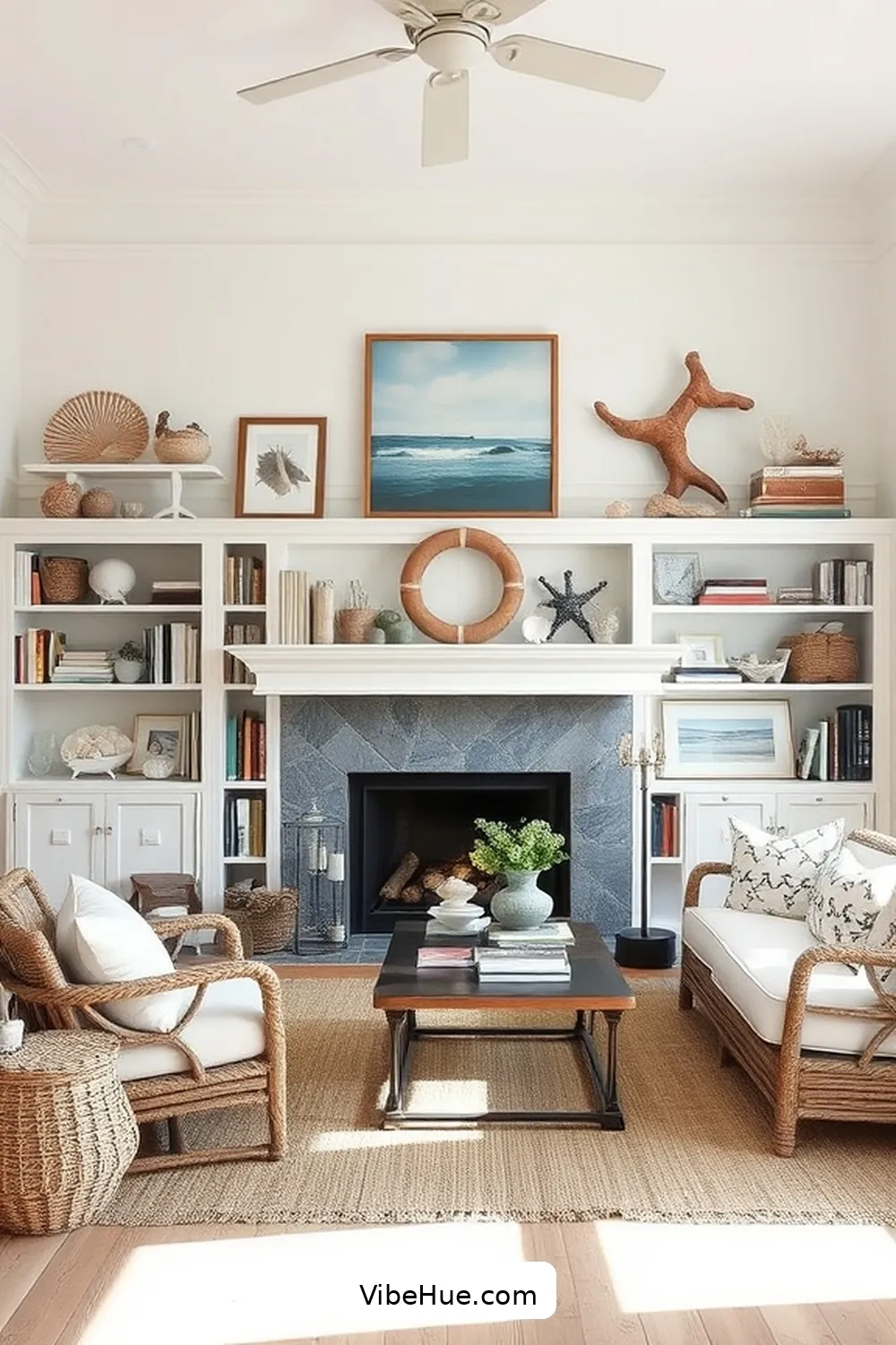 15 Design Ideas for a Year-Round Coastal Style Library 15 Showcase a Collection of Coastal Decor for 15 Design Ideas for a Year-Round Coastal Style Library