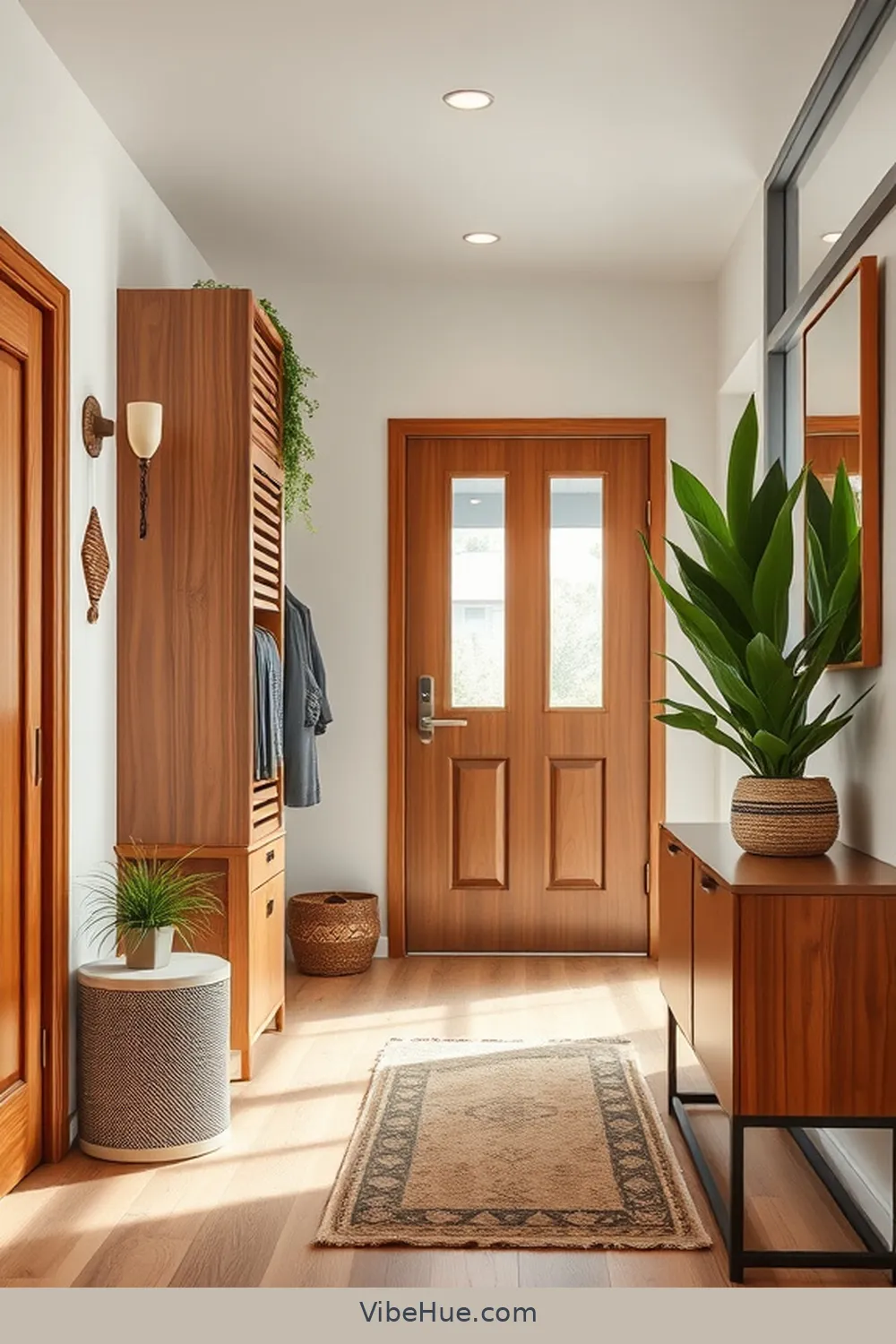Create Functional Storage Solutions for 15 Essential Elements for Year-Round Mid-Century Modern Style Entryway