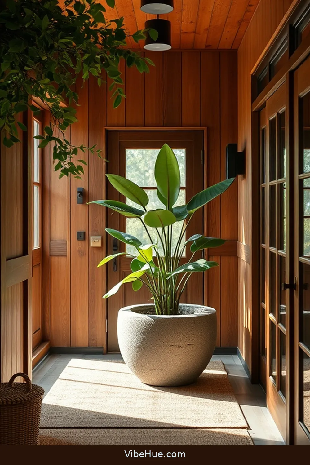 Incorporate Natural Materials for 15 Essential Elements for Year-Round Mid-Century Modern Style Entryway