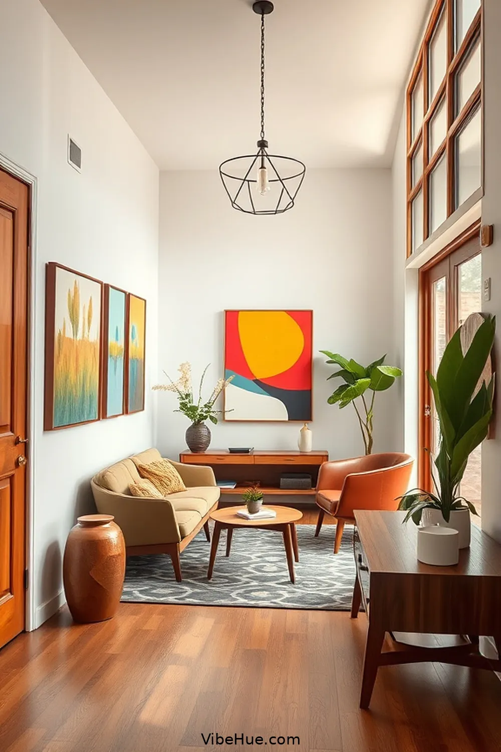 Showcase Mid-Century Art Pieces for 15 Essential Elements for Year-Round Mid-Century Modern Style Entryway