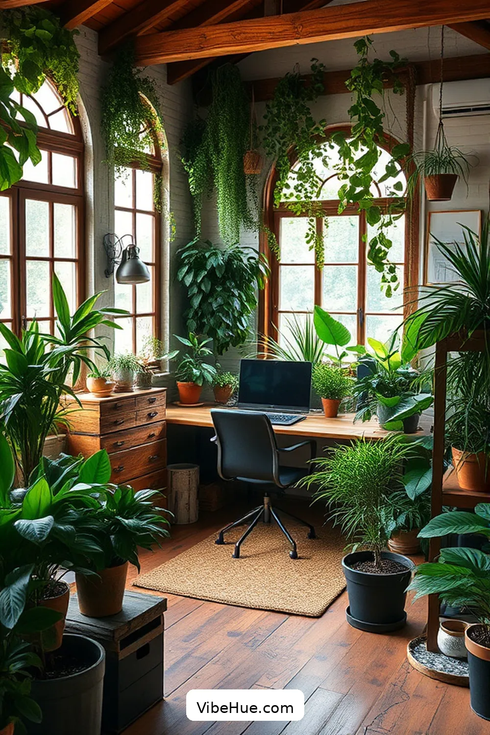 15 Essential Tips for a Rustic Style Year-Round Home Office 9 Decorate With Plants and Greenery for 15 Essential Tips for a Rustic Style Year-Round Home Office