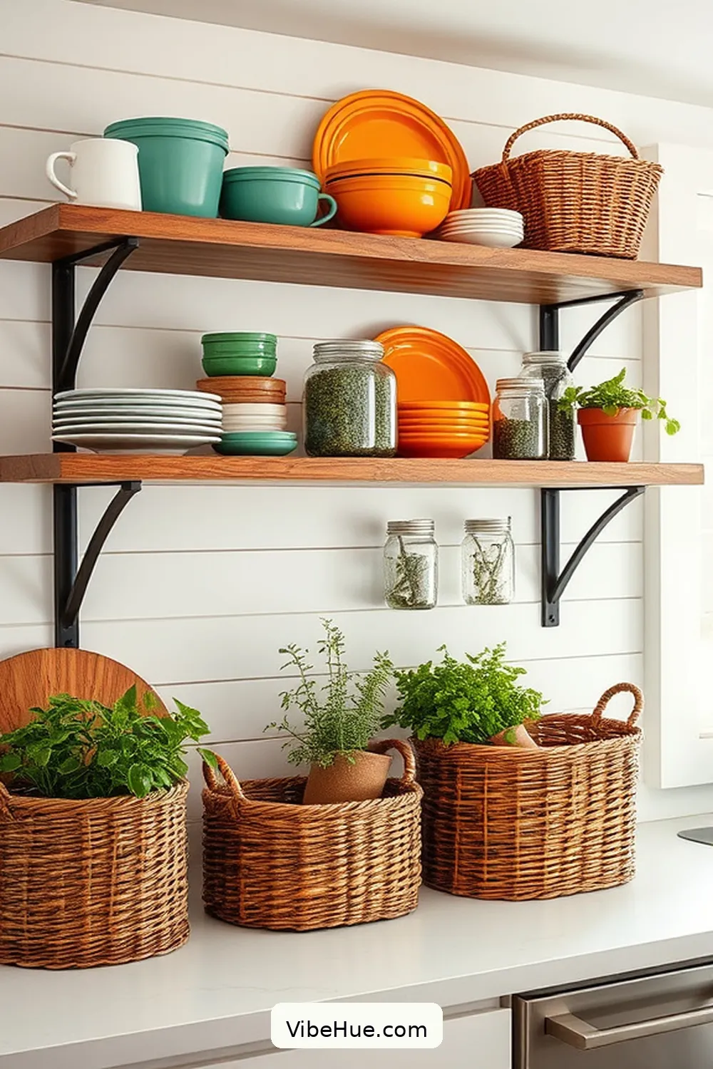 Open Shelving Systems for 15 Essentials for a Summer Kitchen in Modern Farmhouse Style