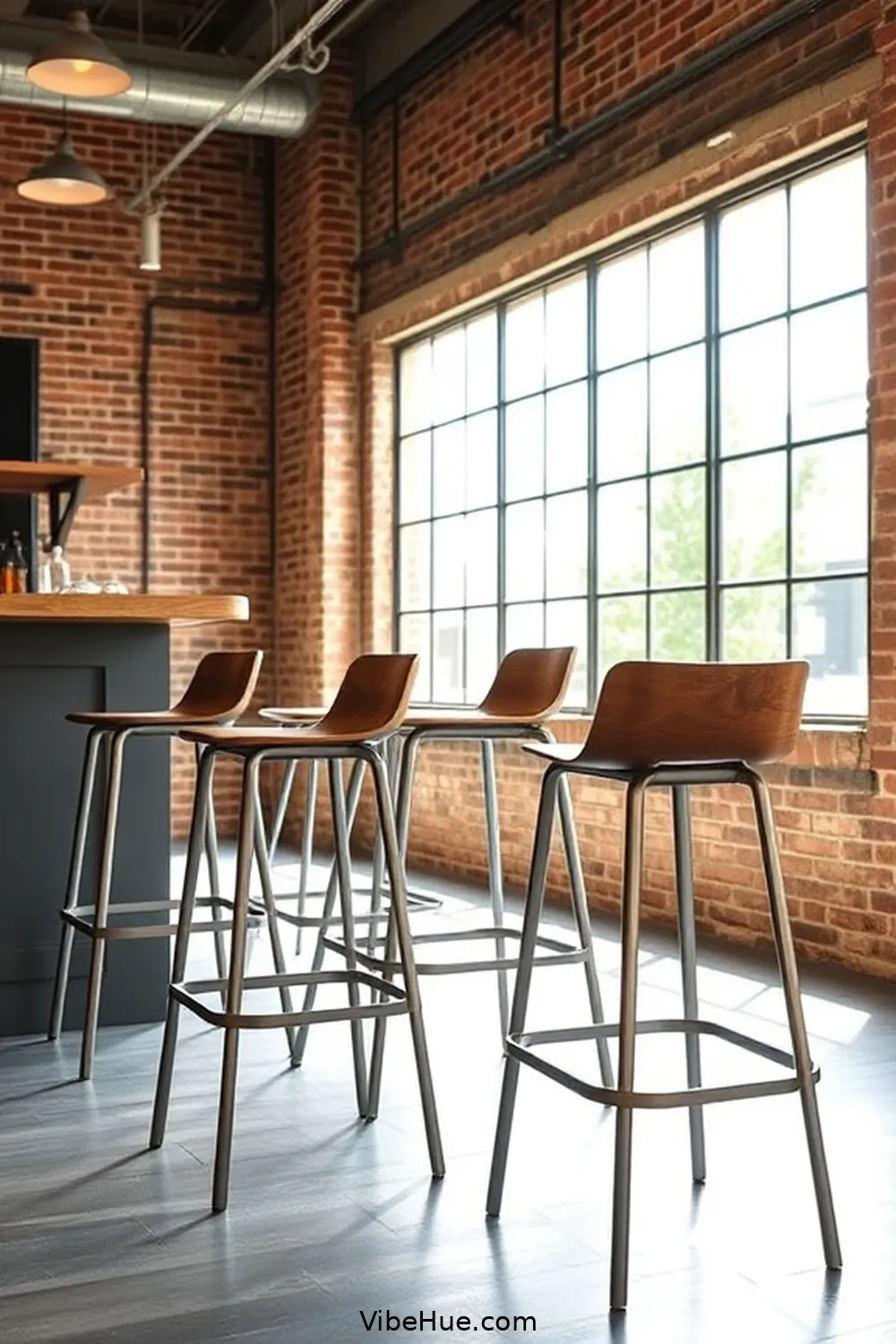Add Industrial-Style Bar Stools for 15 Ideas for an Industrial Style Summer Garage
