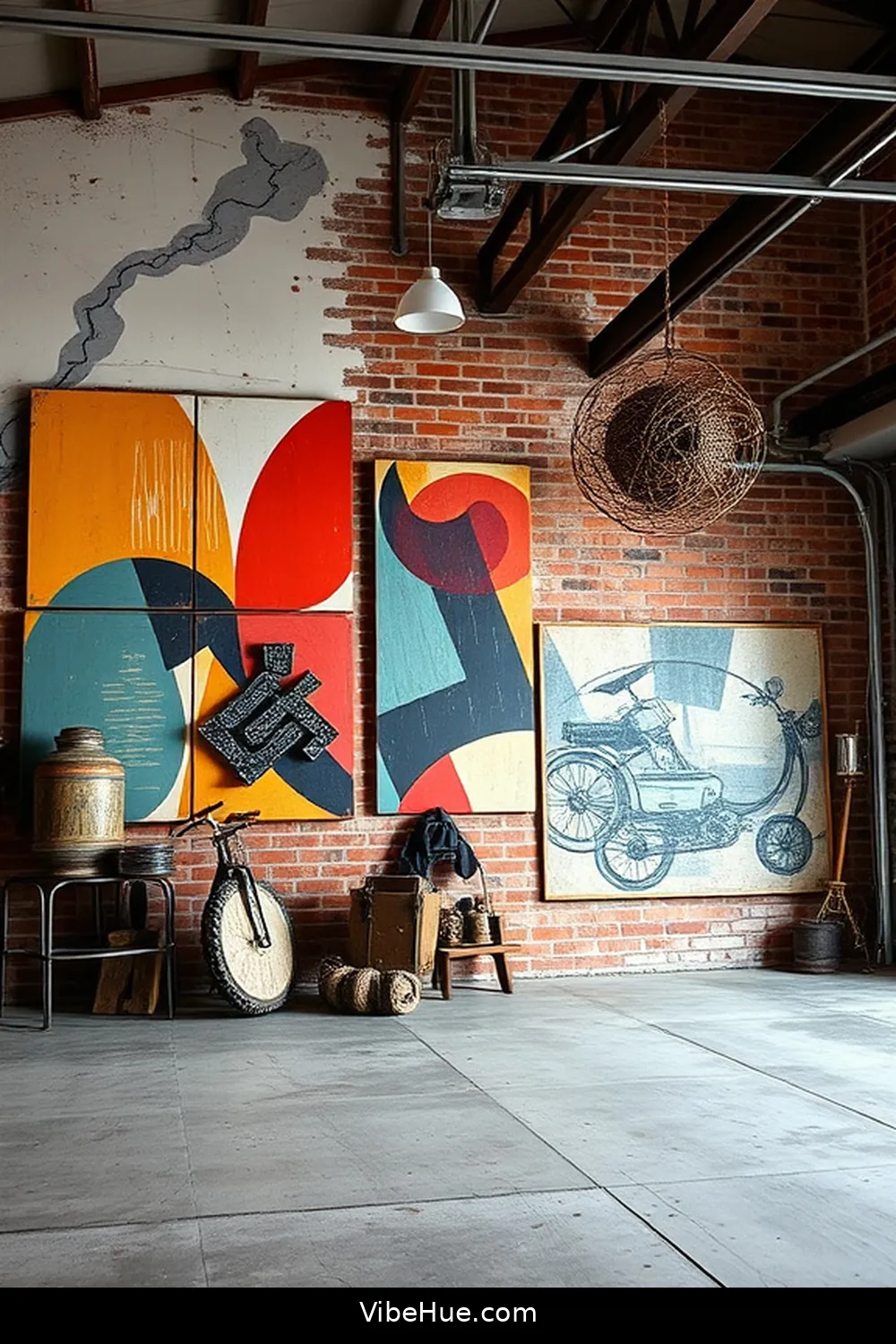 15 Must-Have Features for a Year-Round Industrial Style Garage 14 Creative Wall Art for 15 Must-Have Features for a Year-Round Industrial Style Garage