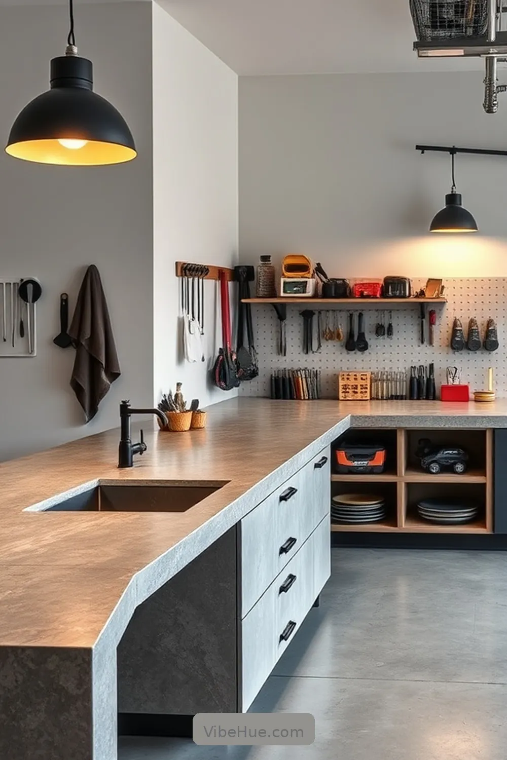 15 Must-Have Features for a Year-Round Industrial Style Garage 9 Functional Countertops for 15 Must-Have Features for a Year-Round Industrial Style Garage