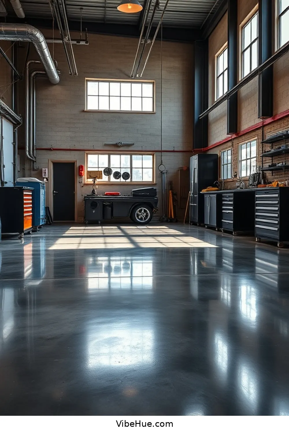 15 Must-Have Features for a Year-Round Industrial Style Garage 4 Polished Concrete Flooring for 15 Must-Have Features for a Year-Round Industrial Style Garage