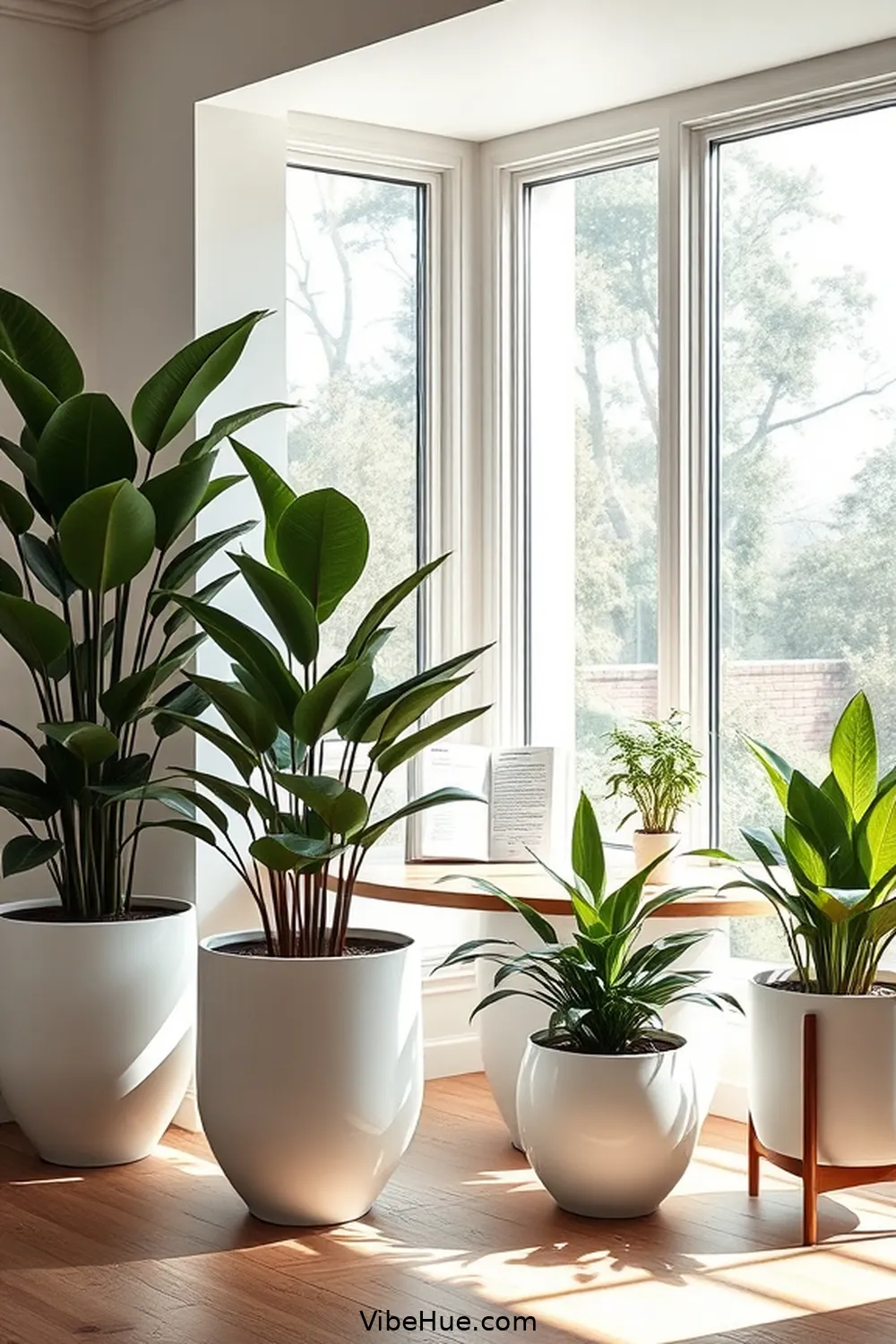 15 Tips for Creating a Summer Library in Scandinavian Style 9 Add Potted Plants for Freshness for 15 Tips for Creating a Summer Library in Scandinavian Style
