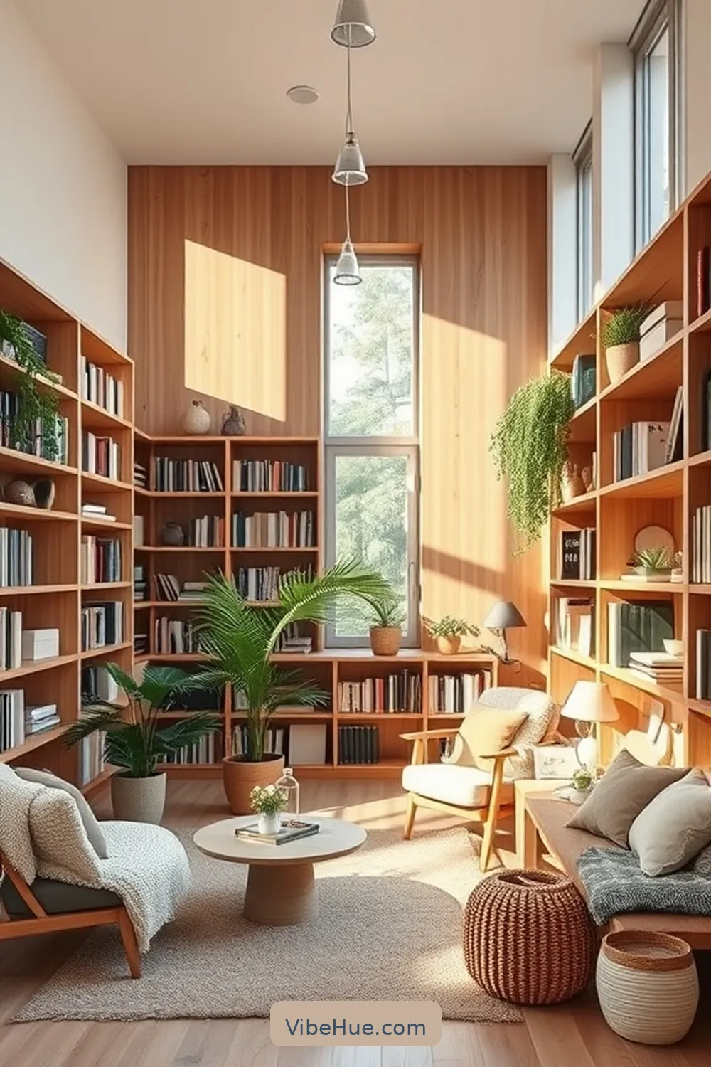 15 Tips for Creating a Summer Library in Scandinavian Style 3 Choose Natural Materials for 15 Tips for Creating a Summer Library in Scandinavian Style