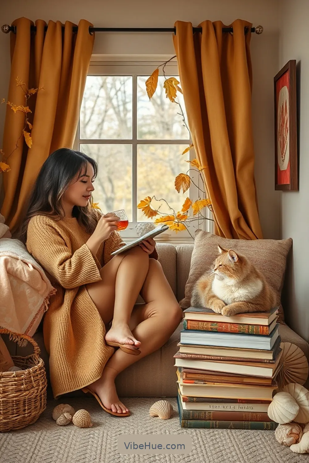 Curate a Fall Reading List for 15 Ways to Create a Fall Library With Coastal Style