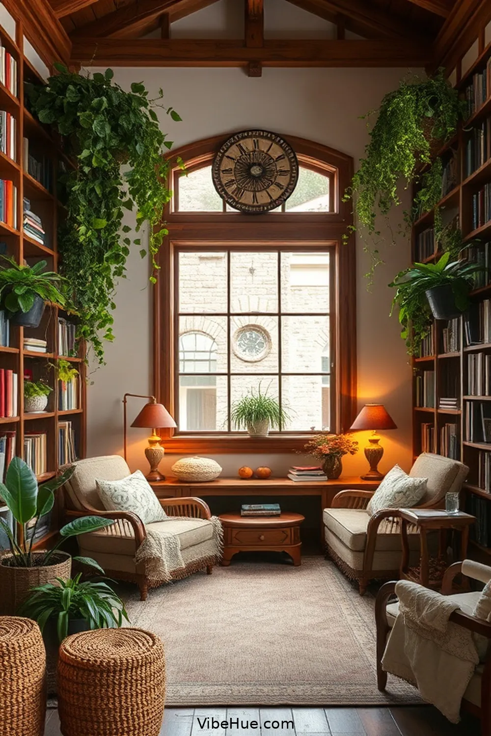 Incorporate Plants for Freshness for 15 Ways to Create a Fall Library With Coastal Style