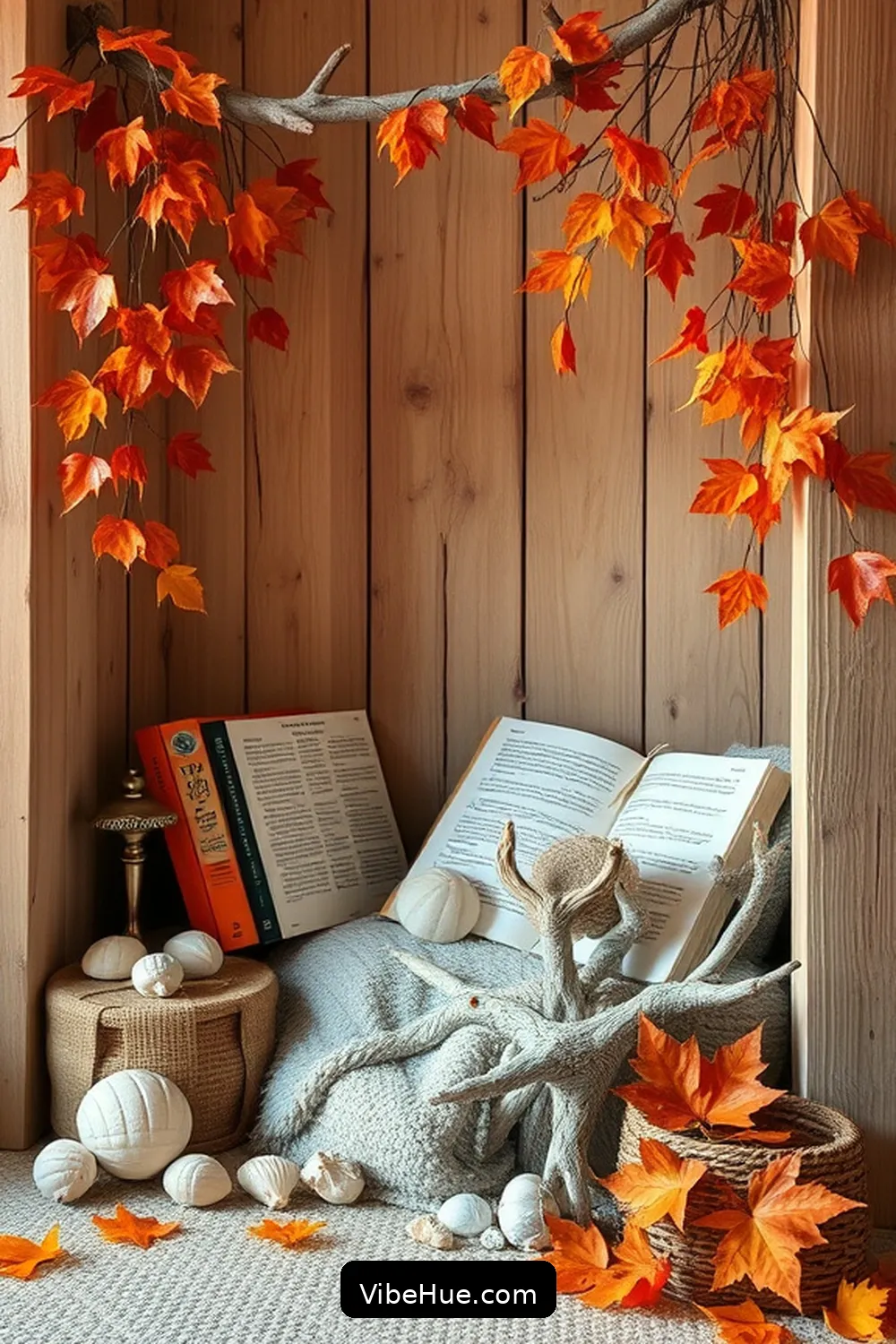 Use Natural Elements in Decor for 15 Ways to Create a Fall Library With Coastal Style