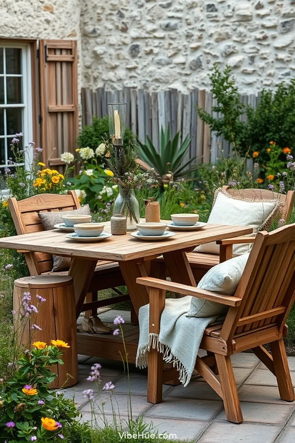 15 Ways to Create a Rustic Style Spring Outdoor Patio 2 Embrace Natural Wood Furniture for 15 Ways to Create a Rustic Style Spring Outdoor Patio