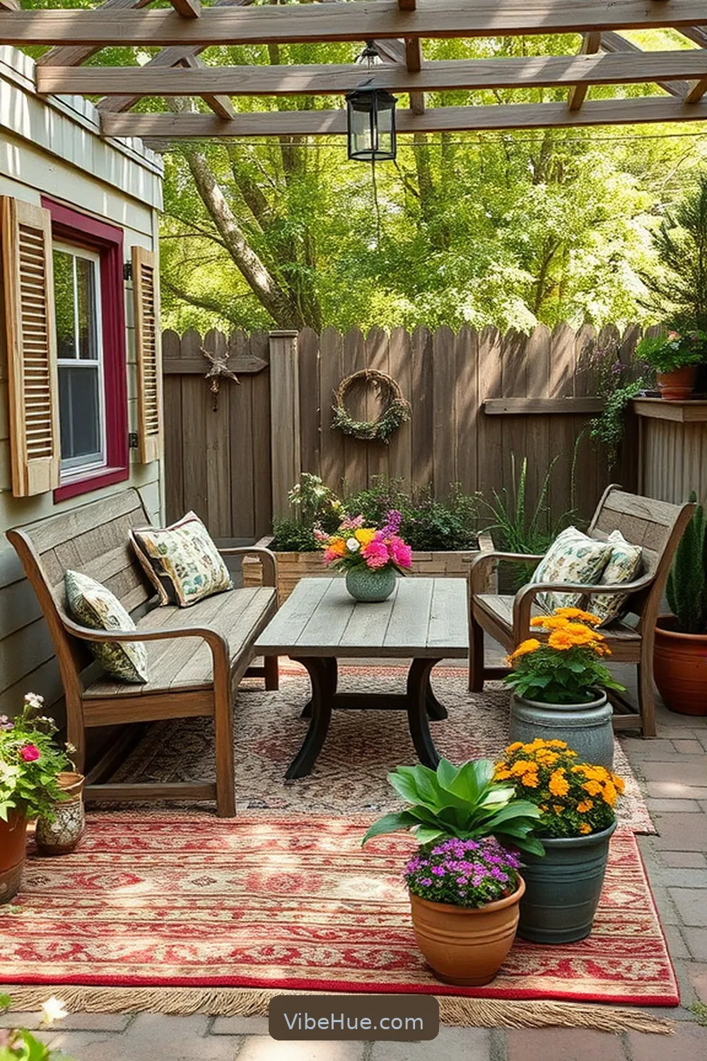 15 Ways to Create a Rustic Style Spring Outdoor Patio 15 Include Outdoor Rugs for 15 Ways to Create a Rustic Style Spring Outdoor Patio