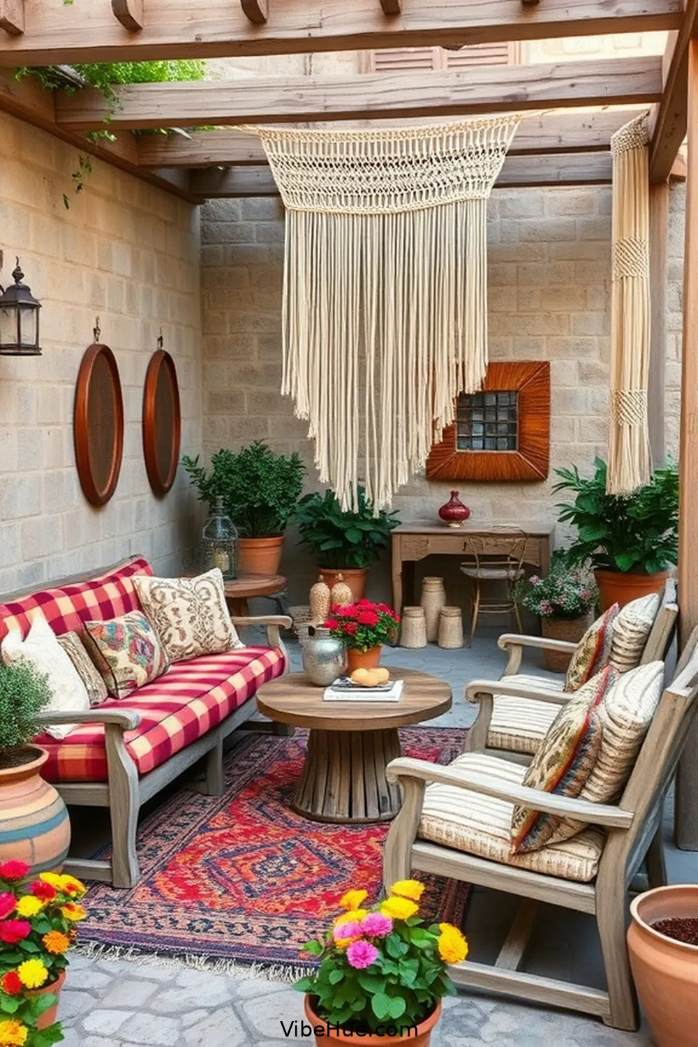 15 Ways to Create a Rustic Style Spring Outdoor Patio 5 Use Woven Textiles for 15 Ways to Create a Rustic Style Spring Outdoor Patio