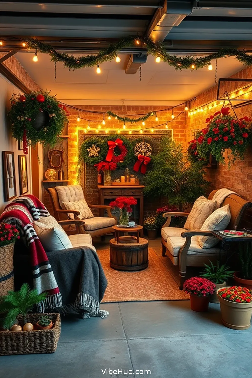 15 Ways to Create a Traditional Holiday Garage Style 6 Arrange a Cozy Seating Area for 15 Ways to Create a Traditional Holiday Garage Style