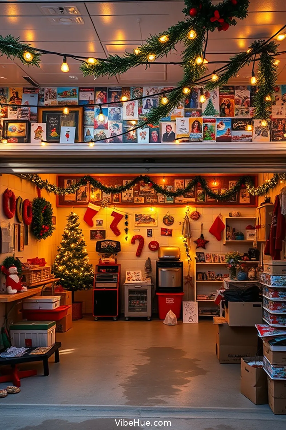 15 Ways to Create a Traditional Holiday Garage Style 16 Create a Wall of Family Holiday Cards for 15 Ways to Create a Traditional Holiday Garage Style