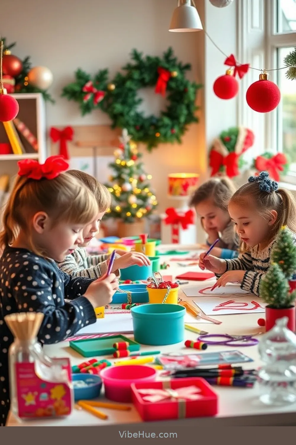 15 Ways to Create a Traditional Holiday Garage Style 14 Set Up a Crafting Station for Kids for 15 Ways to Create a Traditional Holiday Garage Style