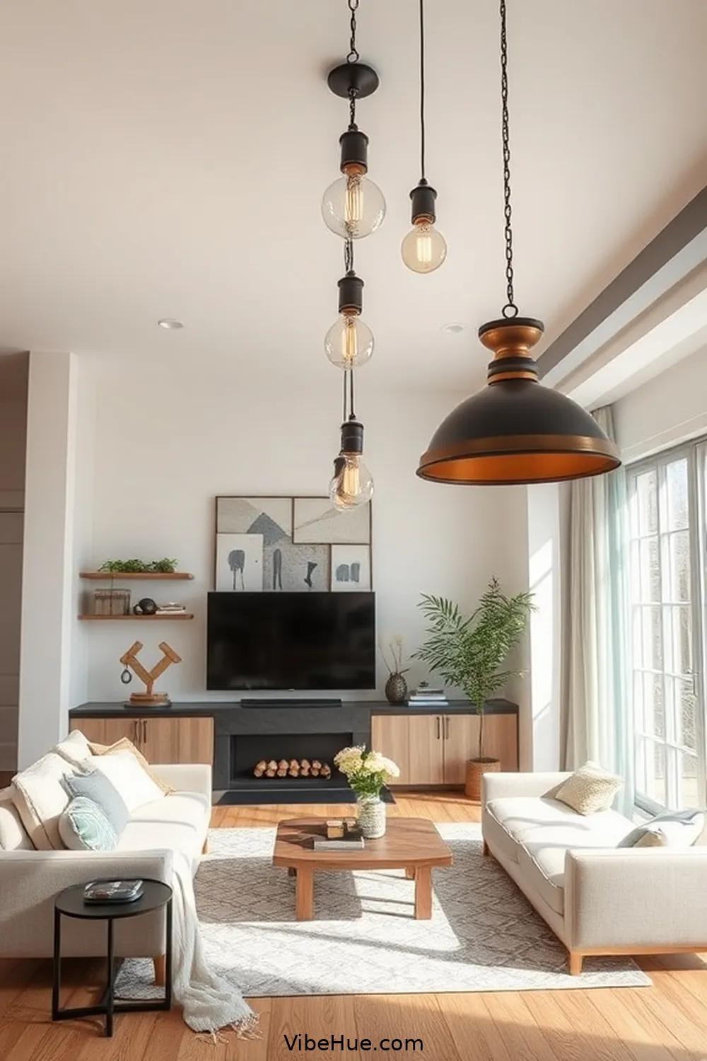 15 Ways to Style Your Spring Living Room With Industrial Style 7 Add Industrial Lighting Fixtures for 15 Ways to Style Your Spring Living Room With Industrial Style