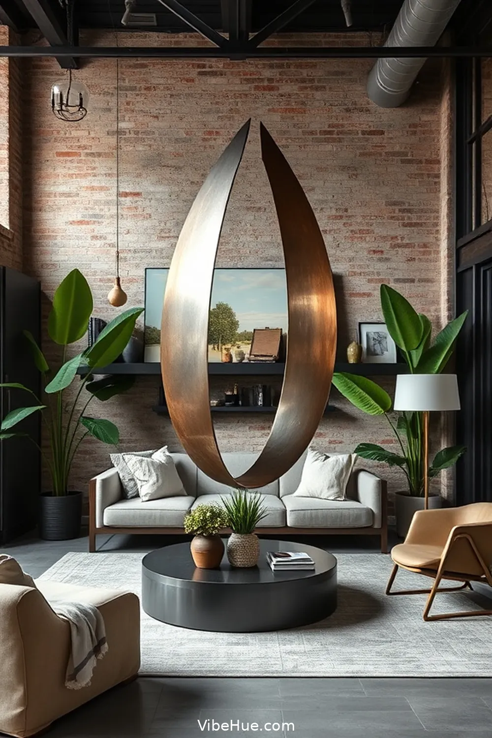 15 Ways to Style Your Spring Living Room With Industrial Style 13 Create a Focal Point With a Statement Piece for 15 Ways to Style Your Spring Living Room With Industrial Style