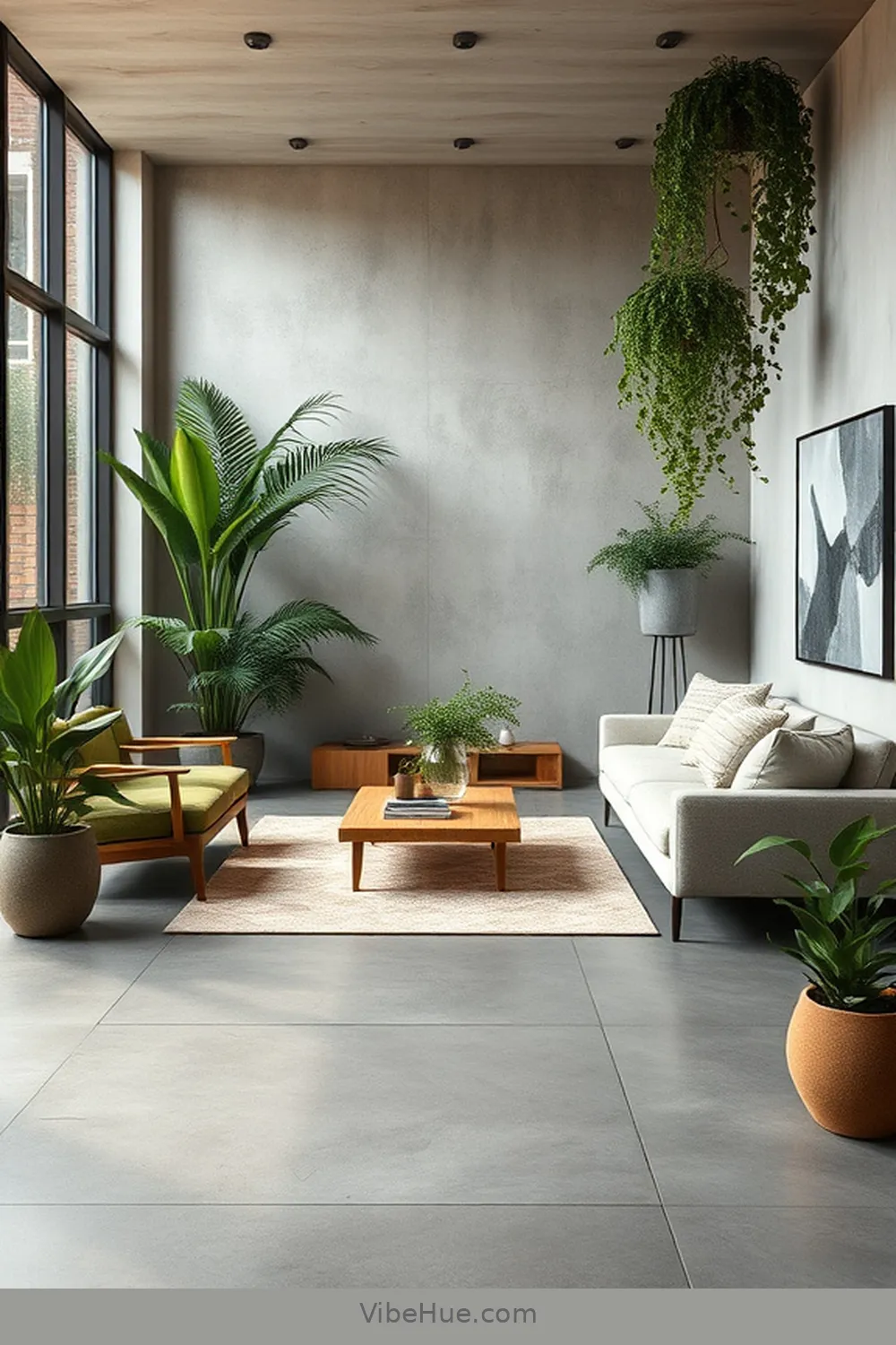15 Ways to Style Your Spring Living Room With Industrial Style 8 Opt for Concrete Surfaces for 15 Ways to Style Your Spring Living Room With Industrial Style