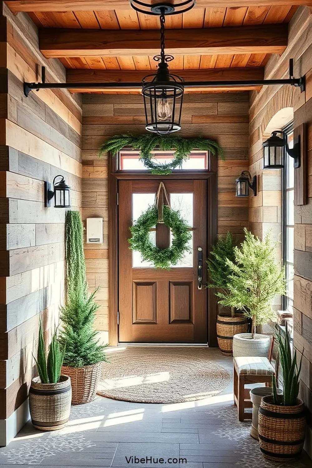 Add a Touch of Wood for 15 Ways to Style a Winter Entryway in Industrial Flair