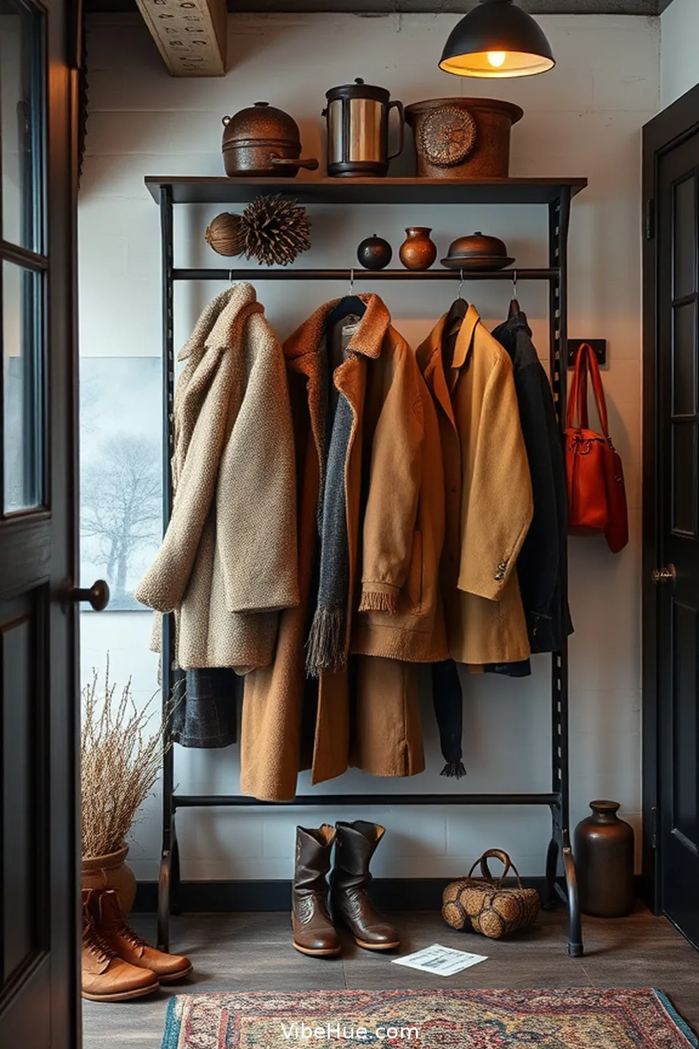 Showcase Personal Items for 15 Ways to Style a Winter Entryway in Industrial Flair