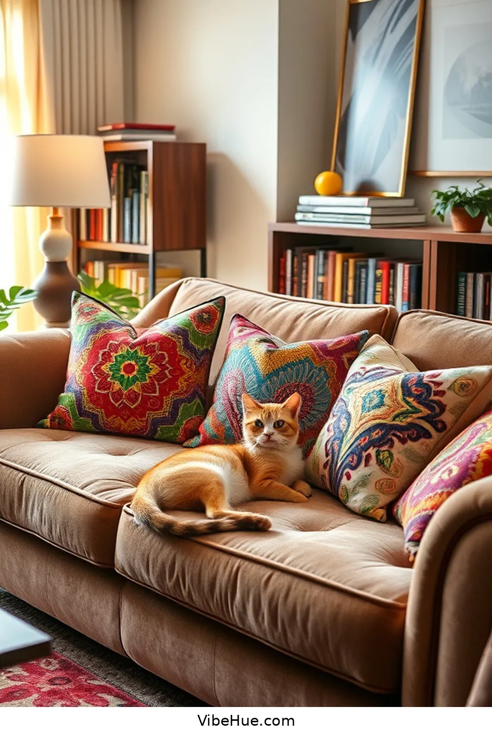 16 Cozy Bohemian Style Decor Ideas for Your Holiday Library 12 Artistic Throw Pillows for 16 Cozy Bohemian Style Decor Ideas for Your Holiday Library