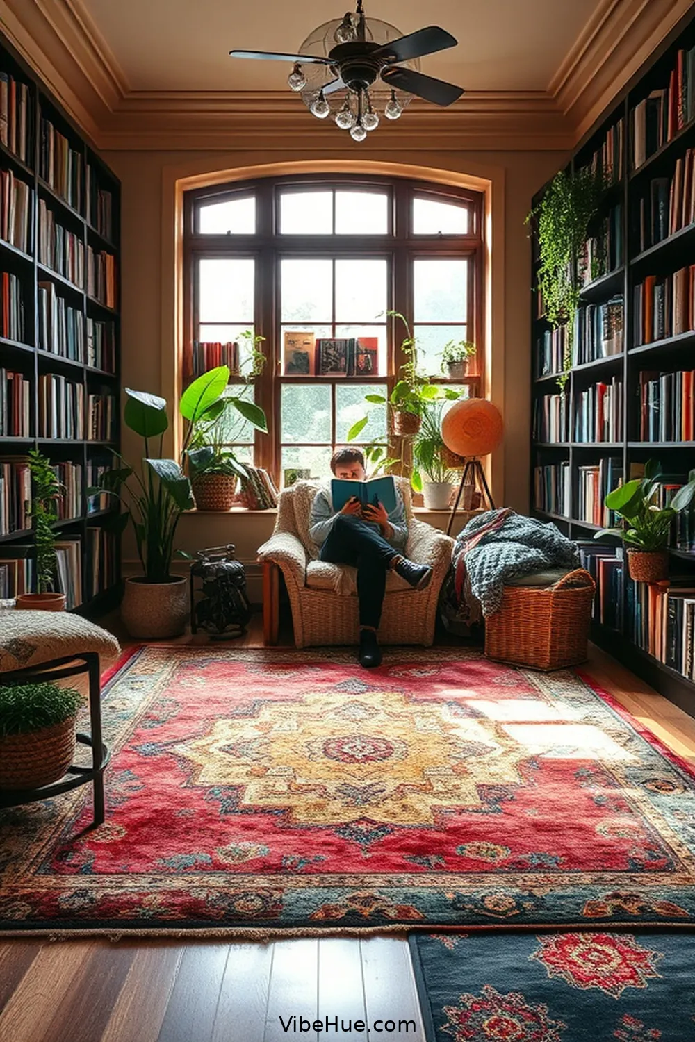 16 Cozy Bohemian Style Decor Ideas for Your Holiday Library 3 Colorful Area Rugs for 16 Cozy Bohemian Style Decor Ideas for Your Holiday Library