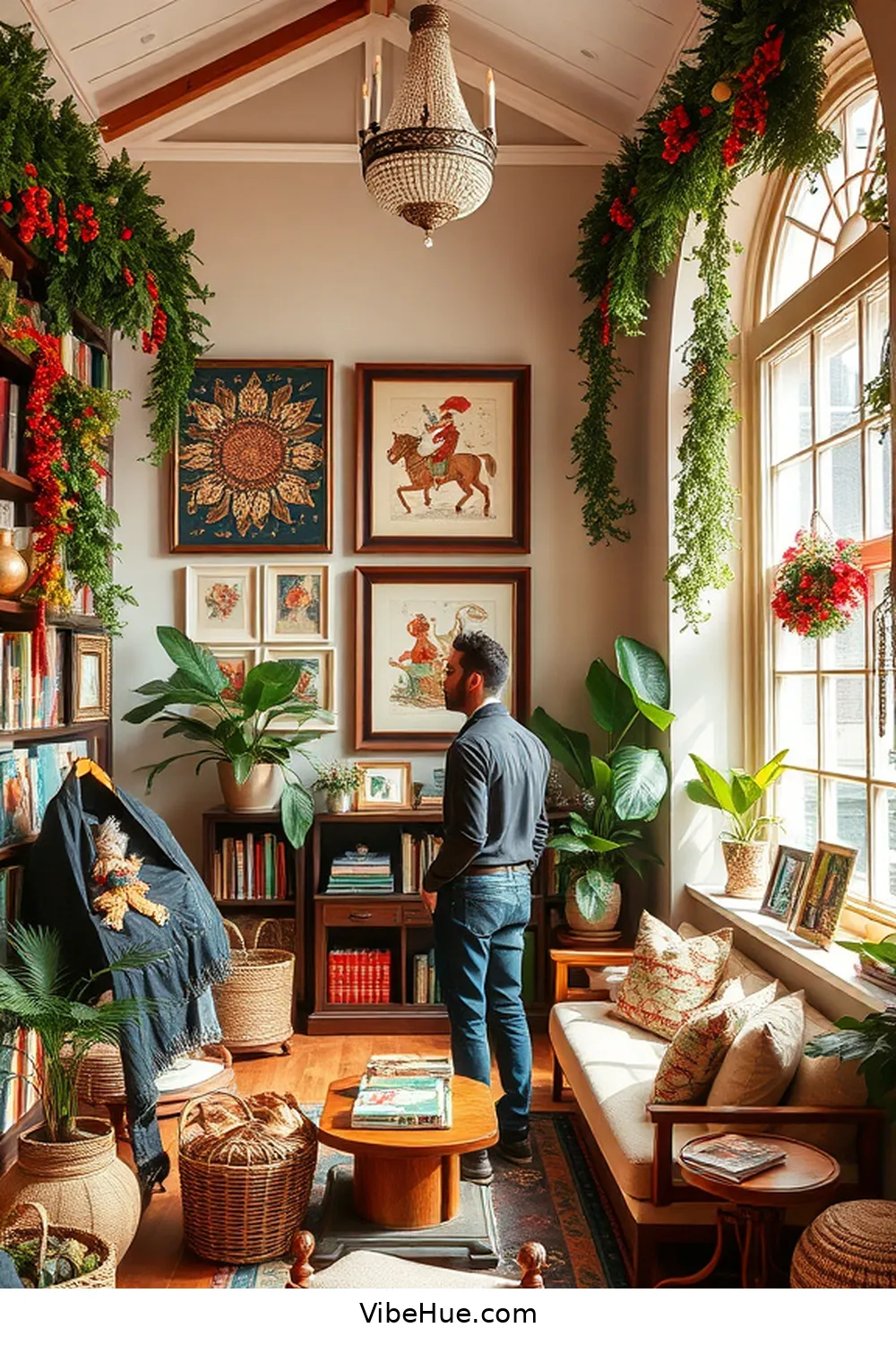 16 Cozy Bohemian Style Decor Ideas for Your Holiday Library 6 Handcrafted Wall Art for 16 Cozy Bohemian Style Decor Ideas for Your Holiday Library
