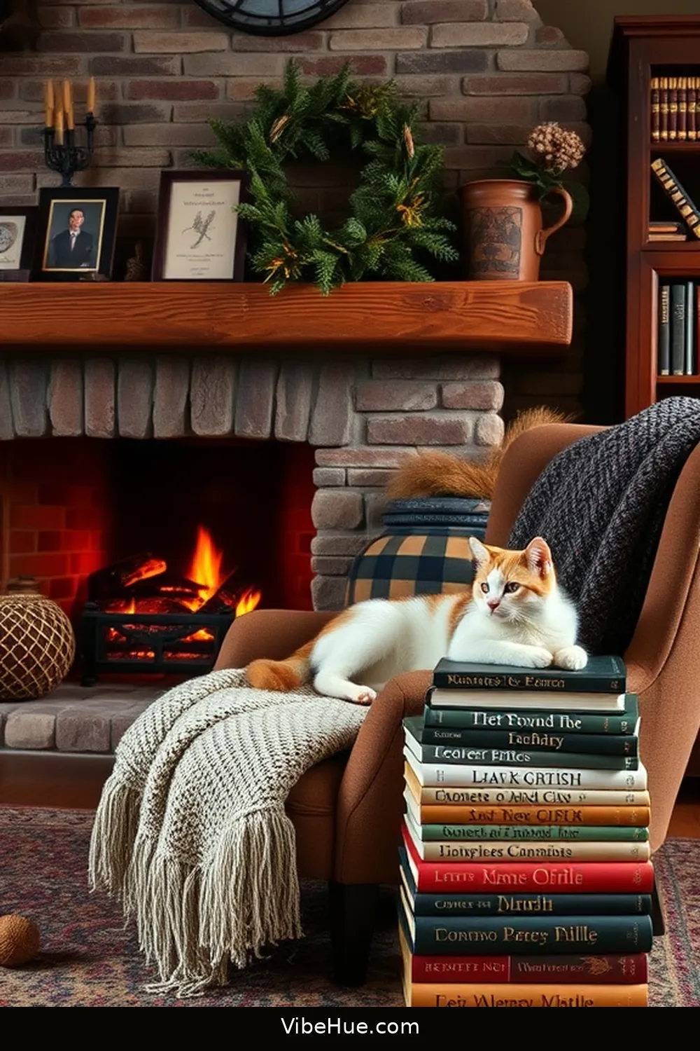 Add Personal Touches for 16 Cozy Ideas for a Rustic Winter Library Style