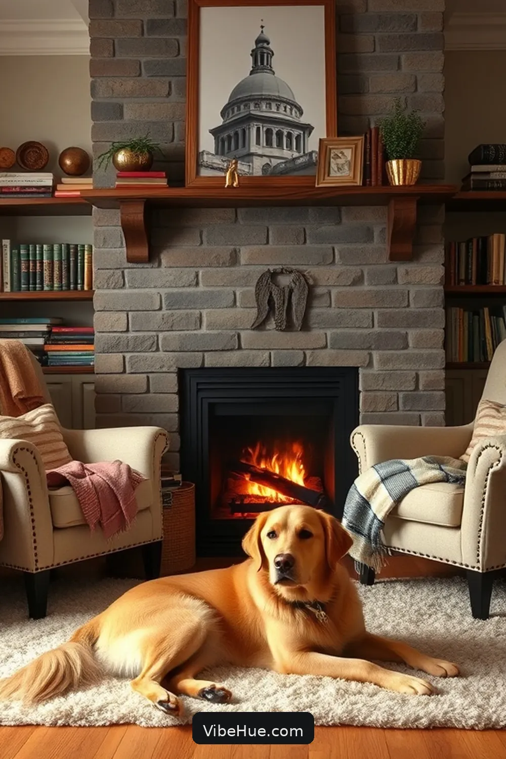 Incorporate a Cozy Fireplace for 16 Cozy Ideas for a Rustic Winter Library Style