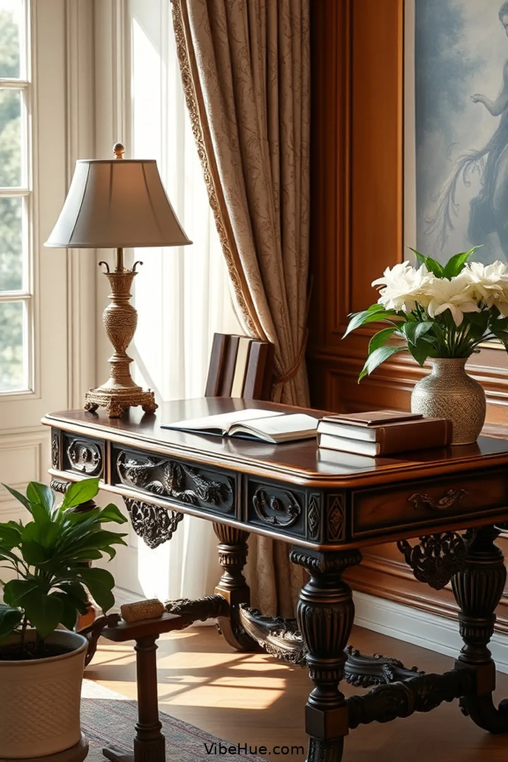 16 Essential Elements for a Summer Home Office in Traditional Style 4 Elegant Desk Design for 16 Essential Elements for a Summer Home Office in Traditional Style