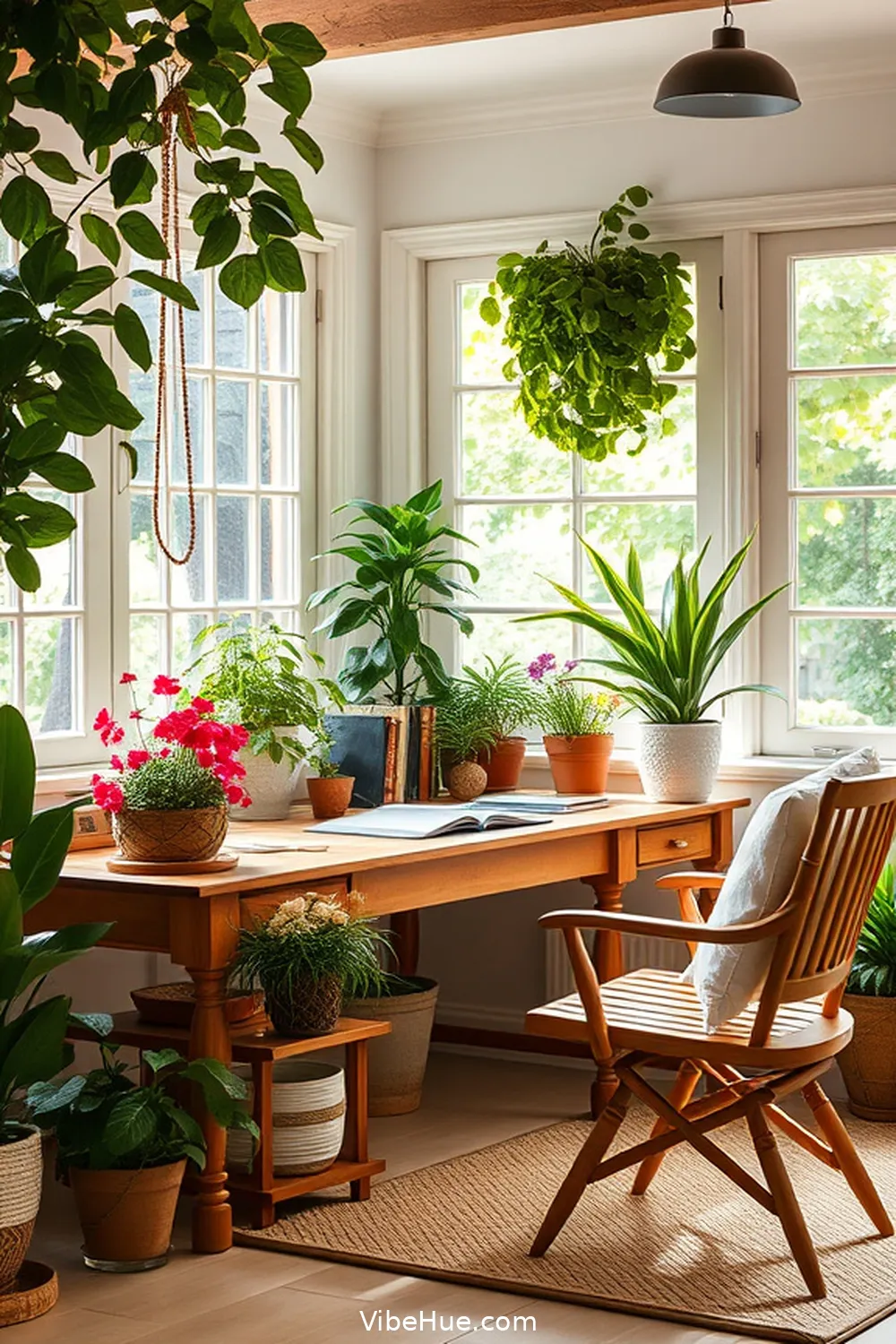 16 Essential Elements for a Summer Home Office in Traditional Style 13 Greenery and Natural Elements for 16 Essential Elements for a Summer Home Office in Traditional Style