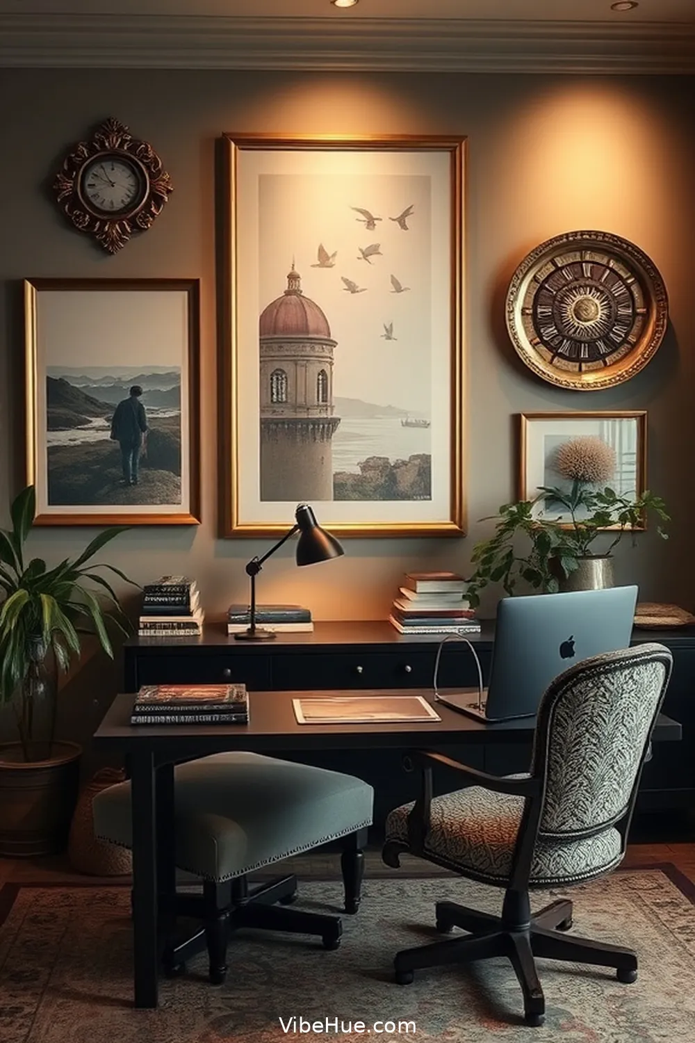 Artful Wall Hangings for 16 Essential Elements for a Year-Round Traditional Home Office Style
