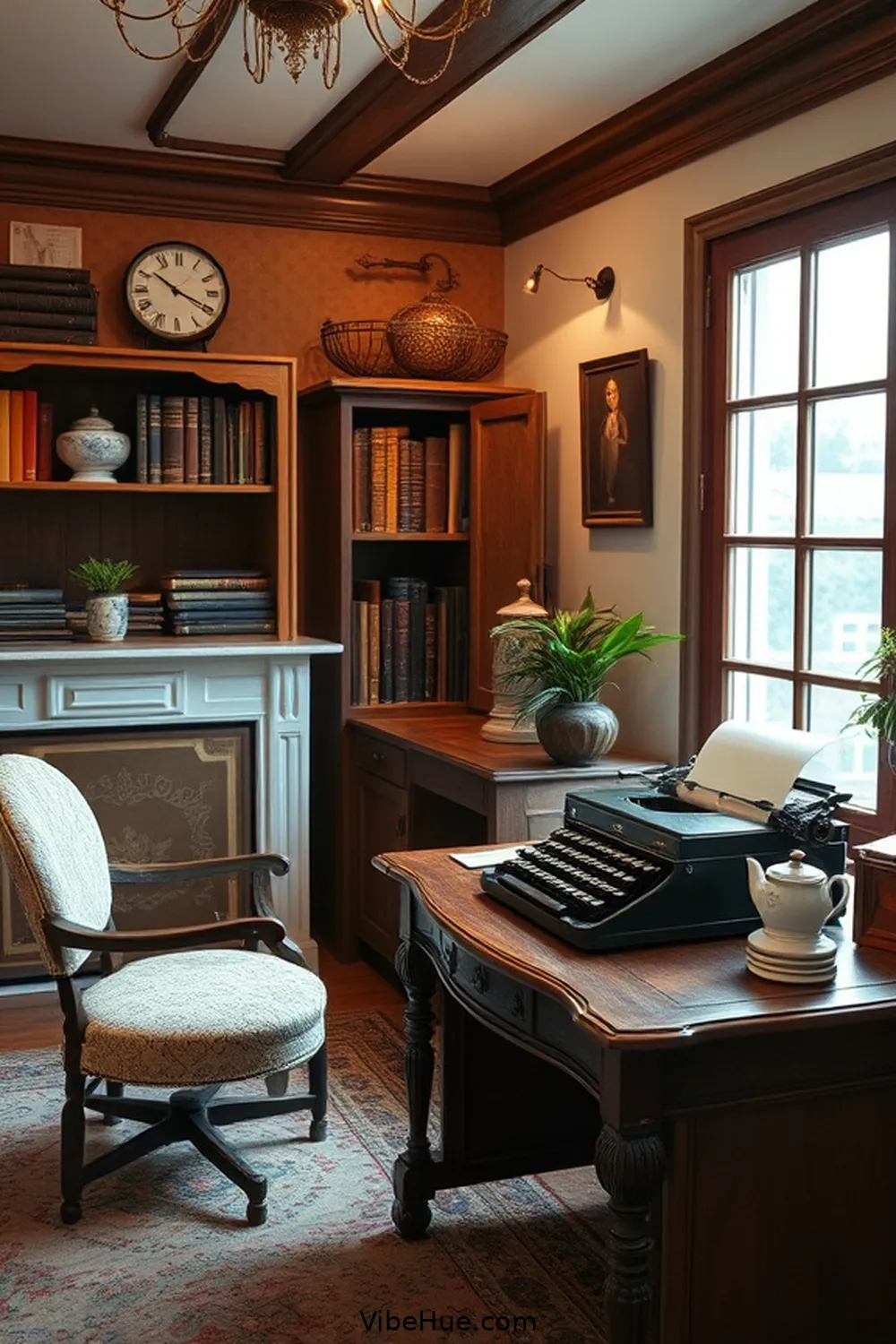 Vintage Touches and Antiques for 16 Essential Elements for a Year-Round Traditional Home Office Style