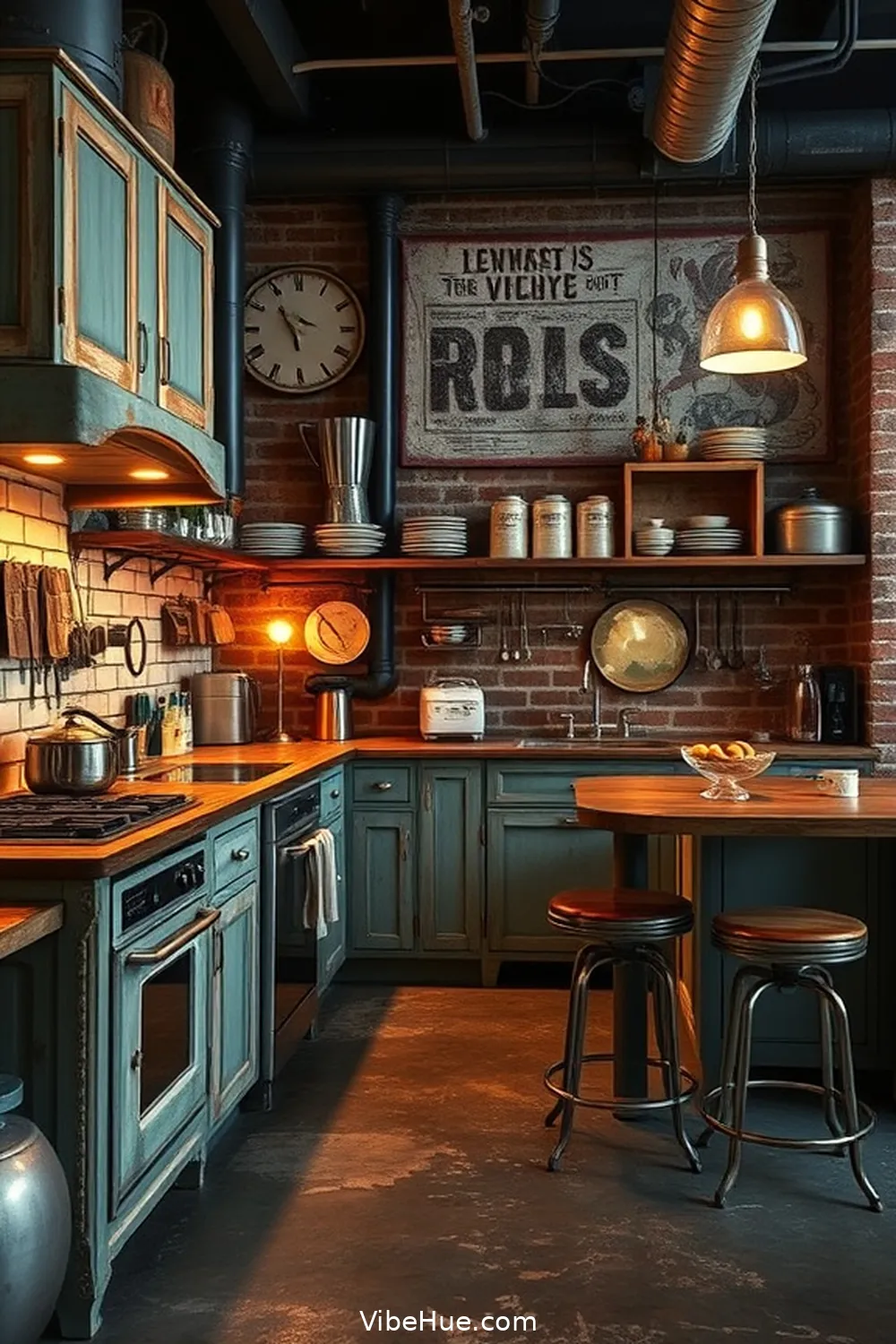 16 Essential Features of a Year-Round Kitchen in Industrial Style 12 Vintage or Retro Decor for 16 Essential Features of a Year-Round Kitchen in Industrial Style