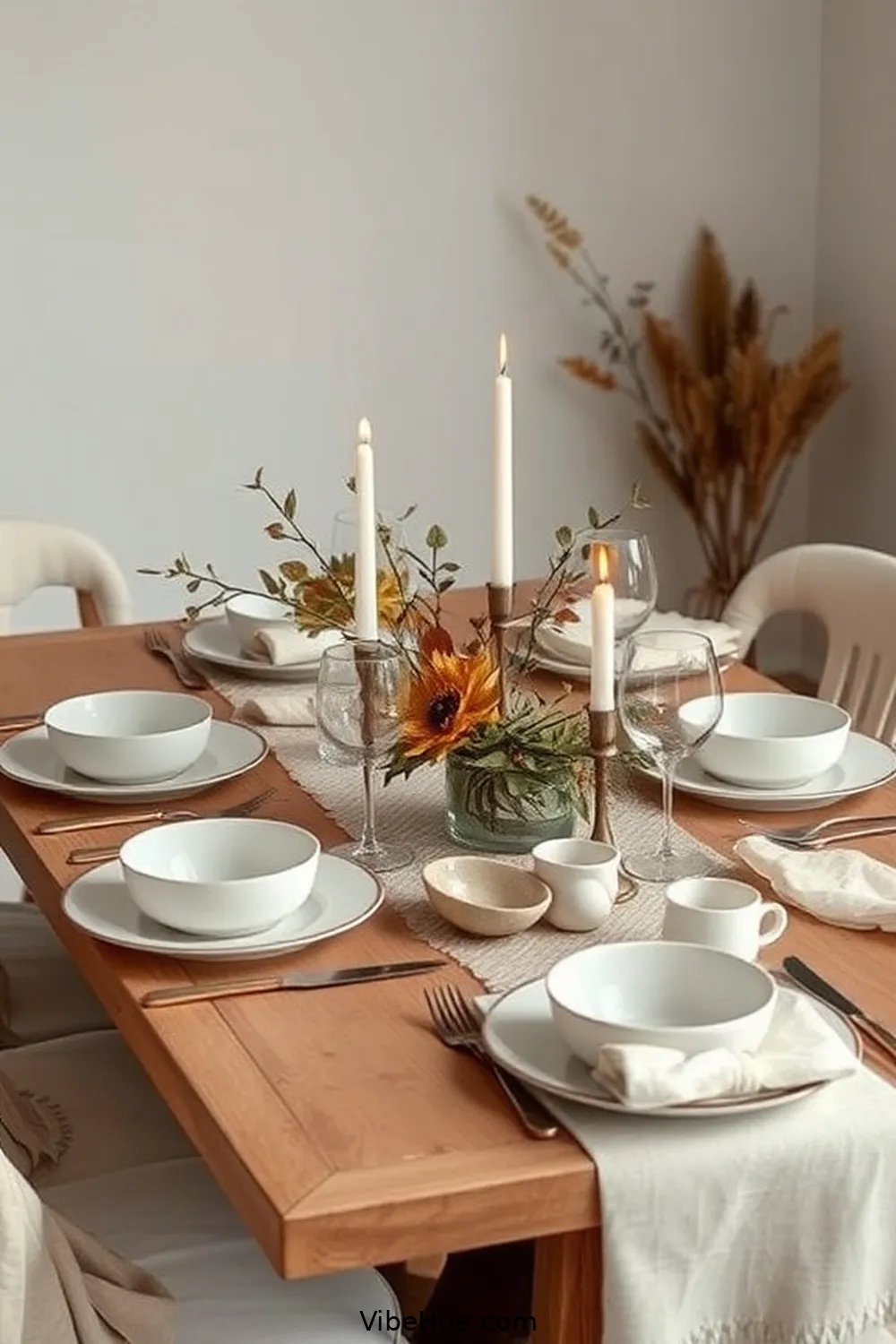 16 Minimalist Fall Kitchen Decor Ideas for Cozy Style 6 Opt for Minimalist Table Settings for 16 Minimalist Fall Kitchen Decor Ideas for Cozy Style