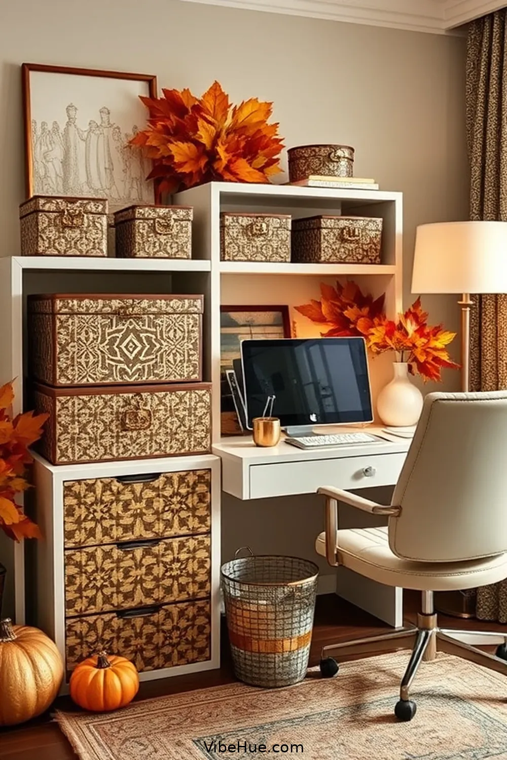 16 Must-Have Elements for a Modern Glam Fall Home Office Style 16 Decorative Storage Solutions for 16 Must-Have Elements for a Modern Glam Fall Home Office Style